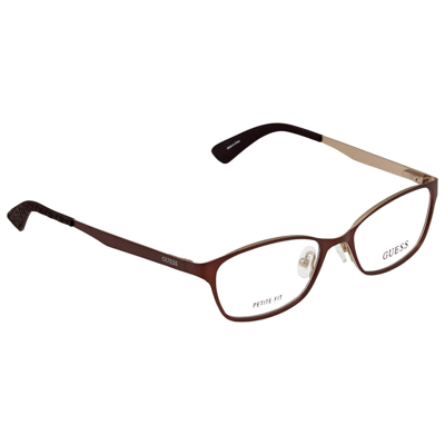 Guess Demo Rectangular Unisex Eyeglasses Gu2563 049 49 In Brown