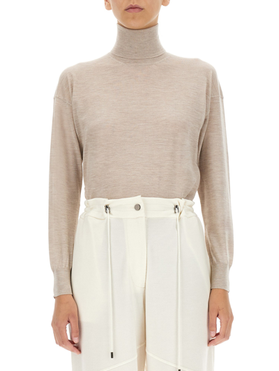 Tom Ford Turtleneck Long-sleeved Knit Jumper In Beige