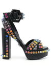 PHILIPP PLEIN 135MM CRYSTAL-EMBELLISHED PLATFORM SANDALS