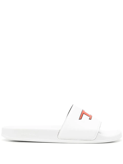 Diesel Embossed-logo Slides In White