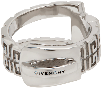 Givenchy Silver G Zip Ring In 040-silvery