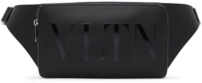 Valentino Garavani Vltn Print Mini Leather Belt Bag In Black