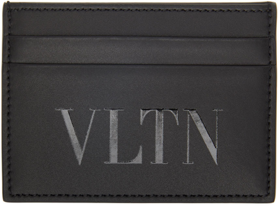 Valentino Garavani Vltn Black Leather Card Holder