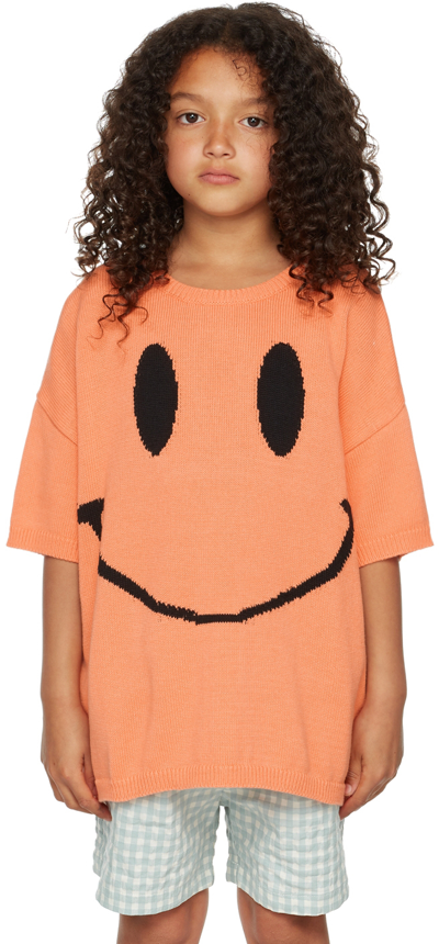 Daily Brat Kids Orange Oversized Smizing T-shirt In Summer Orange
