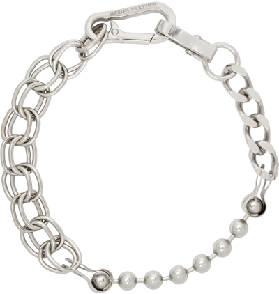 Heron Preston Silver Multichain Necklace In 800 Light Silver