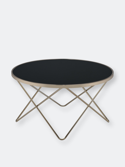 Acme Furniture Acme Valora Coffee Table, Champagne & Black Glass