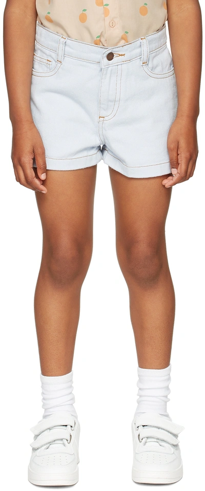 Tinycottons Kids Blue Tiny Shorts In J24 Pale Blue