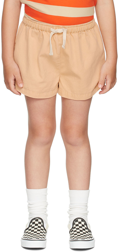 Tinycottons Kids Orange Solid Shorts In J20 Almond