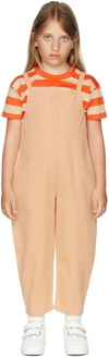 Tinycottons Kids Orange Solid Jumpsuit In J20 Almond