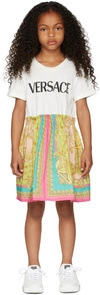 VERSACE KIDS WHITE BAROCCO GODDESS DRESS