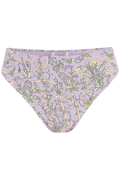 Tory Burch Printed High Waisted Bottoms In Purple