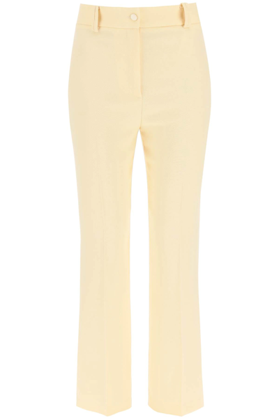 Hebe Studio Tailored High-waisted Trousers In Yellow
