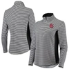 Tommy Bahama Black St. Louis Cardinals Aubrey Stripe Block Islandzone Half-zip Jacket In Black