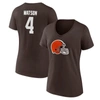 FANATICS FANATICS BRANDED DESHAUN WATSON BROWN CLEVELAND BROWNS PLAYER ICON NAME & NUMBER V-NECK T-SHIRT