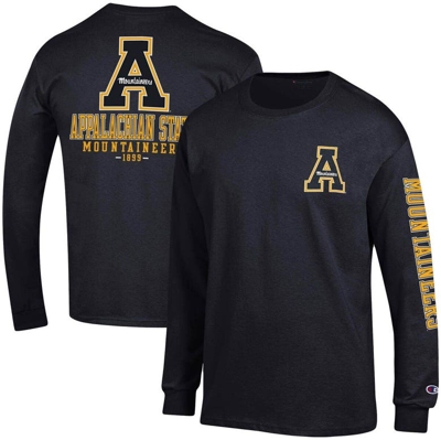Champion Black Appalachian State Mountaineers Team Stack Long Sleeve T-shirt