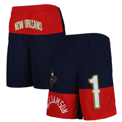 Outerstuff Kids' Youth Boys Zion Williamson Navy New Orleans Pelicans Pandemonium Name And Number Shorts