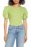 1.state Puff Sleeve Rib Knit T-shirt In Herbal Garden