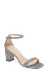 Stuart Weitzman Nudistcurve 75 Block Heel Sandal In Gunmetal