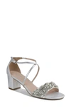 Paradox London Pink Evangeline Block Heel Sandal In Silver