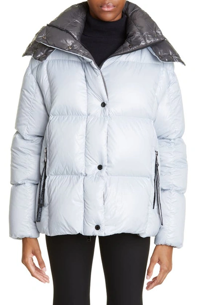 Moncler Parana Hooded Shell-down Jacket In Grigio