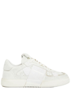 Valentino Vl7n Sneakers In Leather And Fabric In White