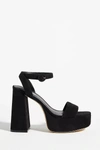 Larroude Dolly Ankle Strap Platform Sandal In Black