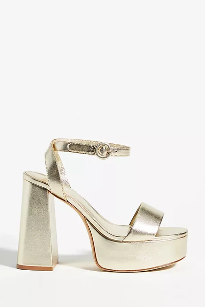 Larroude Dolly Heels In Gold