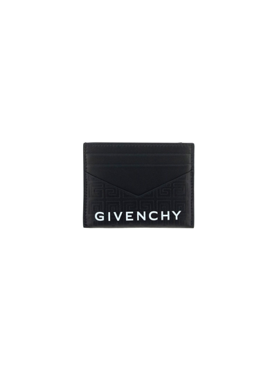 Givenchy G Cut Leather Card Holder In Black