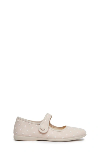 Childrenchic Kids' Swiss Dot Canvas Mary Jane Trainer In Camel