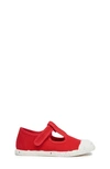 Childrenchic T-strap Canvas Sneaker In Red
