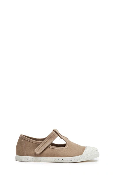 Childrenchic Kids' T-strap Canvas Trainer In Camel