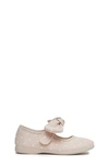 Childrenchic Kids' Swiss Dot Mary Jane Canvas Sneaker In Swiss Dot In Camel