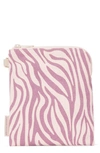 Dagne Dover Skye Organic Cotton Essentials Pouch In Zebra Print