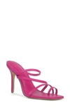 Black Suede Studio Cindy Strappy Stiletto Slide Sandals In Fuchsia Leather