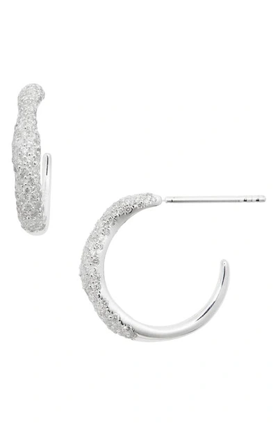 Ippolita Sterling Silver Stardust Diamond Pave Squiggle Small Hoop Earrings