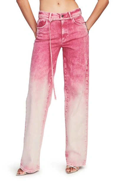 Retroféte Mora Dip Dye Straight Leg Jeans In Pink Sorbet