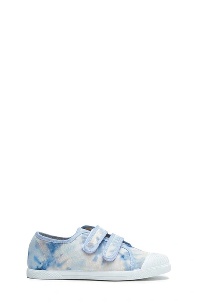 Childrenchic Kids' Tie Dye Double Strap Canvas Sneaker In Tie Dye Blue