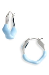 & Other Stories Wavy Hoop Earrings In Blue/ Silver