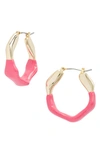& Other Stories Wavy Hoop Earrings In Pink/ Gold