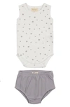 Maniere Babies' Cotton Tank Top & Bloomers Set In Grey
