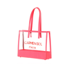 Carmen Sol Capri Clear Mid Tote In Neon Pink