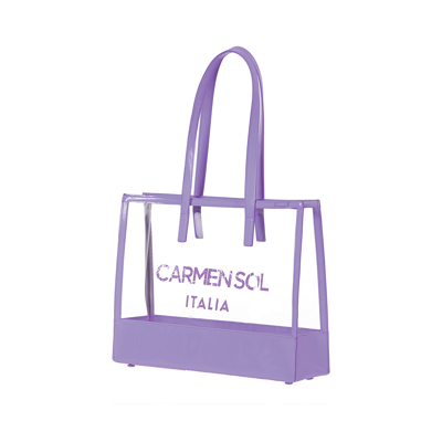 Carmen Sol Capri Clear Mid Tote In Violet