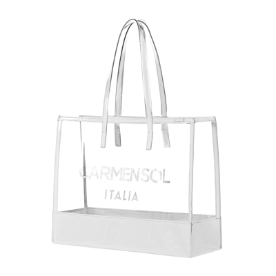 Carmen Sol Taormina Clear Large Tote In White