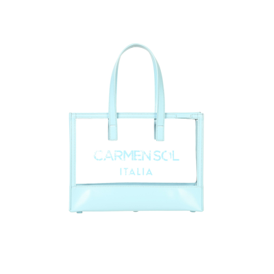 Carmen Sol Venezia Clear Mini Tote In Baby-blue