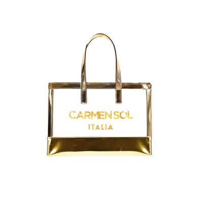 Carmen Sol Venezia Clear Mini Tote In Gold