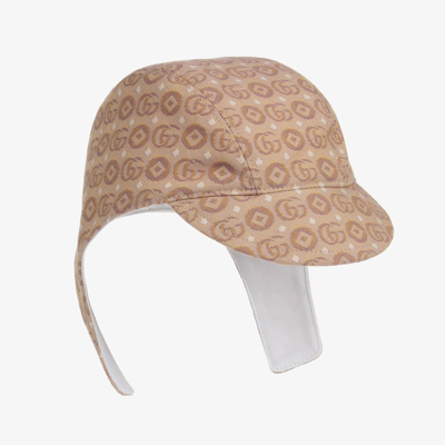 Gucci Beige Logo Baby Hat