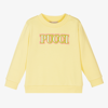 EMILIO PUCCI GIRLS YELLOW COTTON SWEATSHIRT