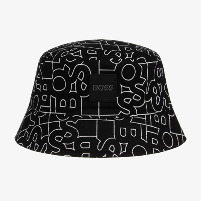 Bosswear Kids' Boys Black Cotton Bucket Hat