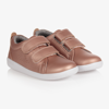 BOBUX KID + GIRLS METALLIC PINK LEATHER TRAINERS