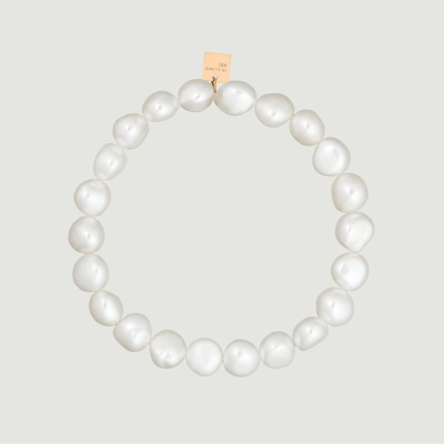 Ginette Ny Elastic Pearl Bracelet In Pink Gold